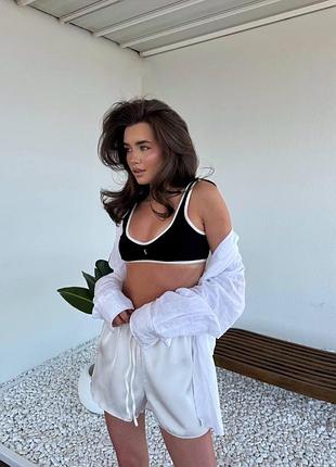 Шовкові міні шорти на резинці висока посадка літні шовк