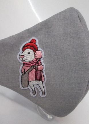 Маска дизайнерська жіноча мишка коттон носовий затискач захист захист мв-80