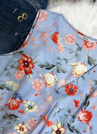 Отличная голубая блуза с цветочным принтом бренда george