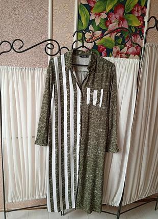 Стильне натуральне комбіноване плаття рубашка serda istanbul.