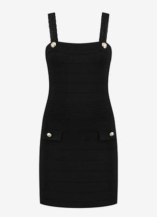 Черное стрейчевое платье на ажурных лямках nikkie