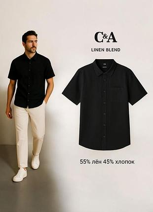 C&a сорочка із суміші льону та бавовни