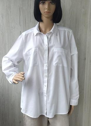 Белая легкая рубашка базовая