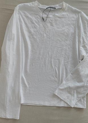 🤍 zara белый коттоновый реглан