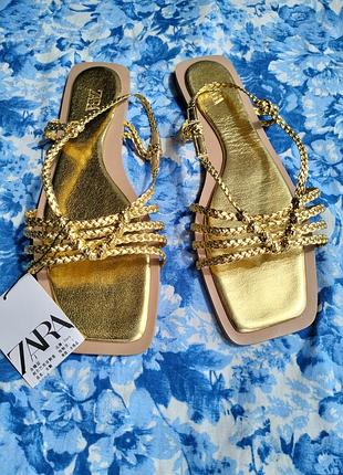 Сандалі zara з плетінням босоніжки