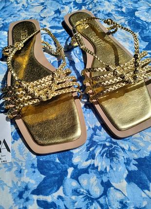 Сандалі zara з плетінням босоніжки3 фото