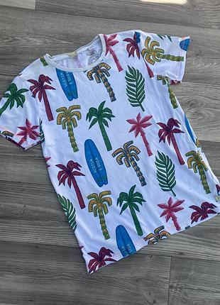 Бавовняна футболка в пляжний принт