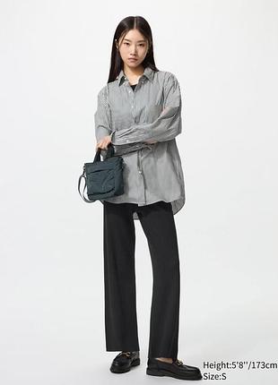 Чорні трикотажні штани в рубчик від uniqlo