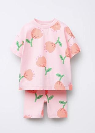 Комплект-двійка: футболка та велосипедки для дівчинки