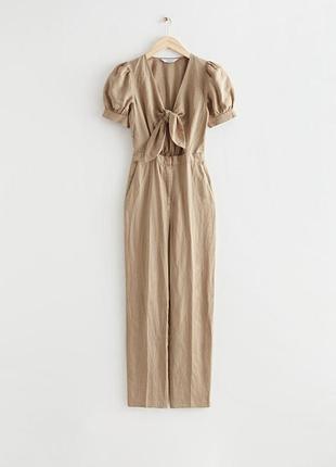 Комбинезон &amp; other stories tie knot linen jumpsuit / 40