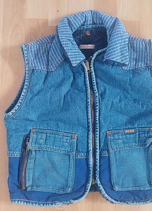 Джинсова жилетка утеплена dilily jeans s-m