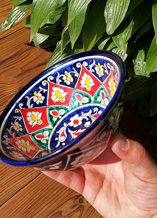 Глубокая пиала/супница ручной розписи 650 мл. узбекистан