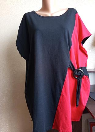 Хлопковая стильная футболка, блуза на шикарные формы,батл.