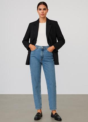 Джинси reserved super high rise, mom fit, eur 34, блакитний денім, висока посадка