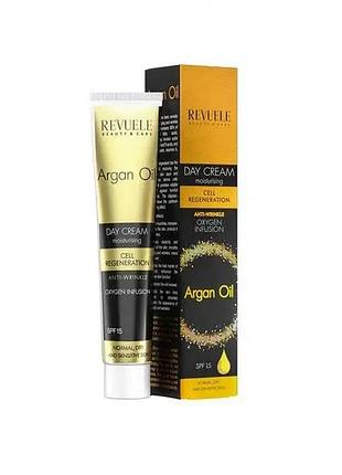 Крем для обличчя revuele 50мл. argan oil денний spf15 з аргановим маслом