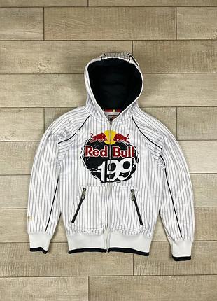 Red bull hoodie men's small fox sports white pinstripe кофта худі