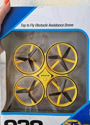 Квадрокоптер на управлении жестами smart drone желтый пластик4 фото