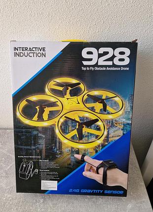 Квадрокоптер на управлении жестами smart drone желтый пластик2 фото