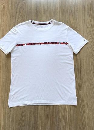 Чоловіча бавовняна футболка з принтом tommy hilfiger