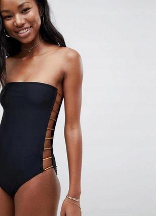 New look. купальник бандо із золотими елементами декорації. на наш розмір 38/40