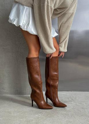 Демисезонные сапоги 
цвет: рыжий | орех, экокожа