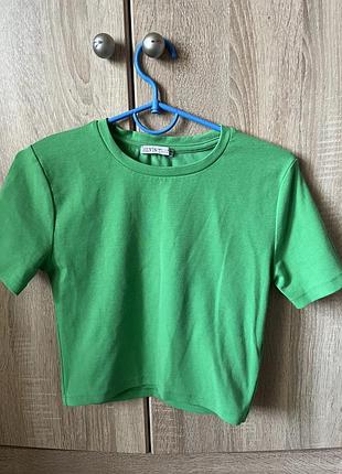 Топ бавовняний зеленого кольору