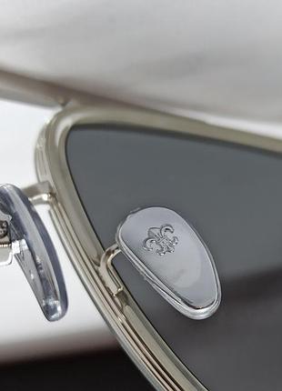 Chrome hearts окуляри чоловічі сонцезахисні сірі в сріблястому металі6 фото