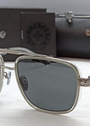 Chrome hearts окуляри чоловічі сонцезахисні сірі в сріблястому металі