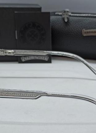 Chrome hearts окуляри чоловічі сонцезахисні сірі в сріблястому металі4 фото