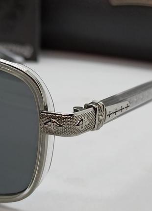 Chrome hearts окуляри чоловічі сонцезахисні сірі в сріблястому металі3 фото