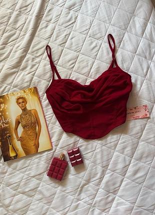 Червоний топ корсетного типу shein