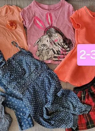 2-3 года пакет набор одежды, футболки, комбинезон, юбка, туника а, платье, джеггинсы