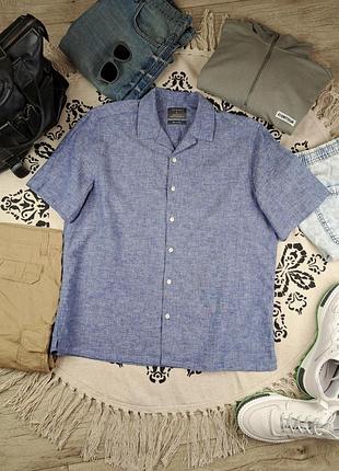Брендовая стильная натуральная рубашка лен+хлопок primark🔥