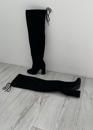 Сапожки високі чоботи замша панчохи