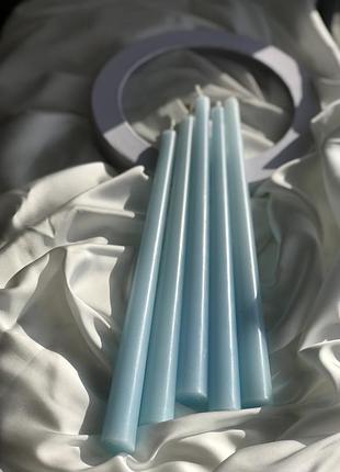 Свічка гладка блакитна до верху завужена