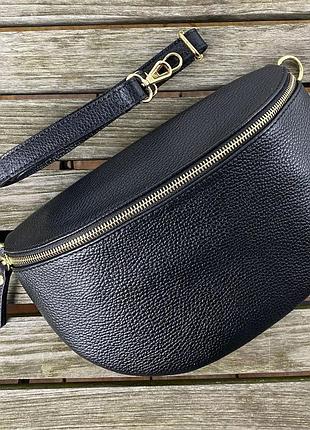 Стильна бананка, поясна сумка з натуральної шкіри borse  in pelle