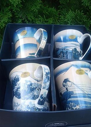 Чашки hokusai в наборе 4 штуки, все разные