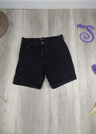 Мужские джинсовые шорты zara черные размер s