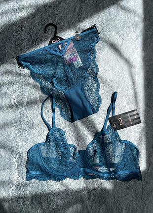 Комплект жіночої білизни hunkemoller isabelle up 85в + трусики xl10 фото