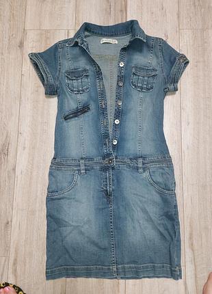 Джинсовый синий стрейч сарафан комбинезон lindex denim 38