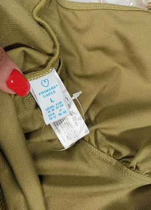 Uk 14-16 суцільний купальник бандо без бретель оливкового кольору primark8 фото