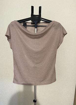 Жіноча футболка mohito з люрексом, оверсайз, рожево-срібляста, розмір s/m