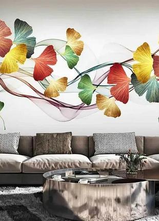Фотошпалери різнобарвне листя  в польоті