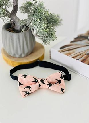 Бабочка ,галстук - бабочка двухслойная италия ткань ласточки розовая