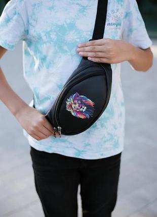 Топ качество ! детская бананка , сумка на пояс  поясная сумка с принтом лев