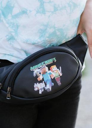 Топ качество ! детская бананка , сумка на пояс  поясная сумка с принтом майнкрафт