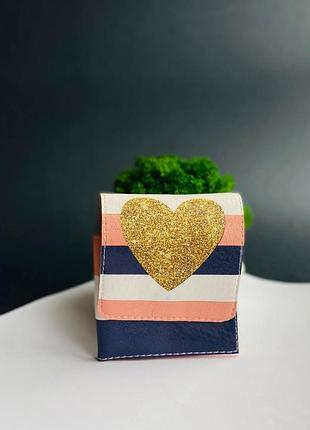 Гаманець  шкіра портмоне  принт серце