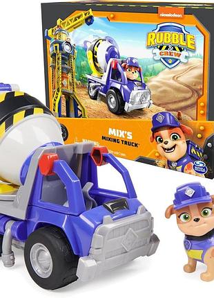 Щенячий патруль крепыш и команда бетономешалка микс оригинал paw patrol rubble & crew mix’s cement mixer