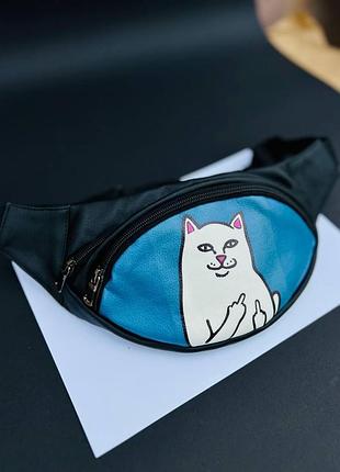 Топ качество ! бананка котик фак , сумка на пояс  поясная сумка с принтом