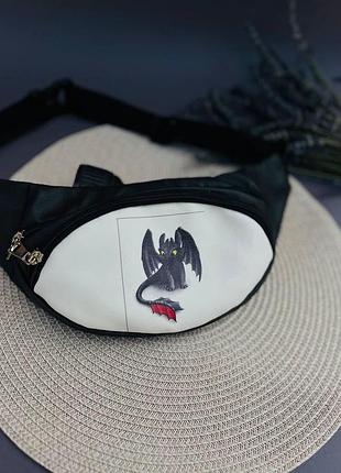 Топ качество ! бананка беззубик, сумка на пояс  поясная сумка с принтом